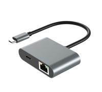 Adaptateur USB Ethernet, Ethernet Gigabit de Type C, Connexion réseau Haut débit, 6,1 x 6,1 x 1,3 cm, idéal pour Ordinateur Portable, Tablette, projecteur, Salle de réunion et Utilisation