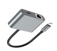 Adaptateur USB Ethernet | Hub USB C Gigabit Intelligent avec Port Ethernet - Compatible avec Projecteur, Ordinateur Portable, Tablette, Téléphone, Salle de Réunion et Domicile