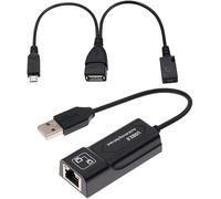 Adaptateur USB Ethernet LAN, adaptateur Ethernet et câble USB vers micro USB, pour appareils de streaming multimédia, adaptateur réseau d'ordinateur convertisseur