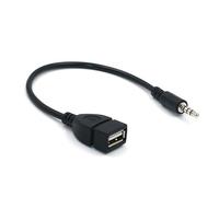 Adaptateur USB Femelle 3,5 mm - Convertisseur Audio de Voiture, câble de Musique AUX, connecteur U-Disk | Cordon épais de 20cm, Prise Aux mâle, Adaptateur USB, Prise en Charge des système