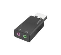 Adaptateur USB - Hama - 200323 - 1 x USB 2.0 - 2 x miniJack 3.5 mm - Couleur noire