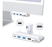 Adaptateur USB iMac 8 en 1 avec HDMI 4K @ 60 Hz, USB 3.0 5 Gbit/s, lecteur de carte SD/TF, station d'accueil USB-C pour iMac 24" M1/M3/M4