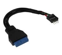 Adaptateur USB - InLine - 33446I - USB 3.0 vers USB 2.0 - 0,15 m - Male/Male - Noir
