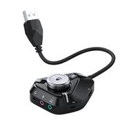 Adaptateur USB - Interface portable de type C - Prise casque jack 3,5 mm - Amplificateur de signal stéréo - Séparateur d'ordinateur - Entrée/sortie microphone - Soundboard - Pour Podcast Live Broadca