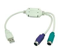 Adaptateur USB - LOGILINK - Câble USB 2.0 - 0,2 m - Connecteur USB 1.1 A mâle - PS/2