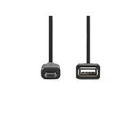 - Adaptateur USB - Micro-USB de type B (M) pour USB (F) - USB 2.0 - 20 cm - rond - noir