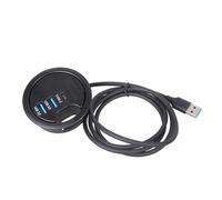 Adaptateur USB monté sur bureau avec 2 ports USB 3.0 et 1 port de type C, design peu encombrant pour ordinateurs, lumière LED bleue, adaptateur USB monté sur bureau