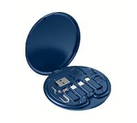 Adaptateur USB multicharge humour 9 en 1 Kit adaptateur USB multiport chargeur de voyage pour plusieurs appareils KhE835 (bleu, 8,3 x 8,3 x 1 cm)