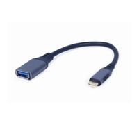 Femelle | 4 broches USB type A | Mâle | 24 broches USB-C | Gris