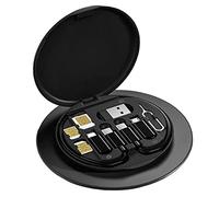 Adaptateur USB pour câble de conversion, boîte de rangement, convertisseur de ligne de charge multi-type C, outil de transfert de données micro de type C, fente pour carte SIM, support de téléphone