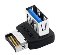 Adaptateur USB pour En-têtes,Adaptateur Interface USB 3.1 pour Carte Mère d'Ordinateur - Connecteur de Direction à 90 Degrés pour Panneau Type E - Femmes Jeunes Adolescents Garçons