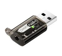 Adaptateur USB pour ordinateur portable 3,5 mm Noir clair | Port USB-a avec boîtier ABS compact pour écouter de la musique quotidienne sur le bureau