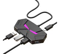 Adaptateur USB pour ordinateur portable - 7 ports - Ne nécessite pas d'alimentation externe avec dissipation de la chaleur - Adaptateur USB de bureau - Répartiteur ABS pour ordinateur portable