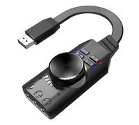 Adaptateur USB prise audio - Virtual 7.1 Surround Sound USB pour casque avec contrôle du volume, adaptateur audio stéréo, carte son externe Plug and Play pour ordinateur, convertisseur USB