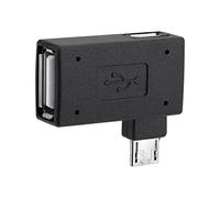 Adaptateur USB Stick Micro OTG Câble avec Power Hub 2Pcs USB 2.0 Femelle-Mâle Micro OTG Adaptateur Accessoires Alimentation Port 90 Degrés Gauche 90 Droite coudé