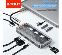 Adaptateur USB Type-C 10-en-1 vers HDMI 4K pour MacPlePro Air, Station S6 avec PD SD TF VGA RJ45 PC, Accessoires informatiques