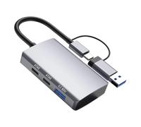 Adaptateur USB Type C 5 en 1 Multiports USB 3.0 Transfert de Données Rapide Station d'accueil Lecteur de Carte Mémoire pour Ordinateur Portable Tablettes Adaptateur USB C Compact pour Entreprise