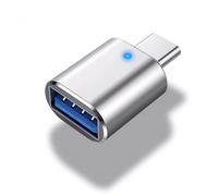 Adaptateur USB type-c vers USB 3.0 OTG,câble OTG pour Macbook pro Air,Samsung S10 S9,lumière led - Type silver