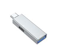 Adaptateur USB type C vers USB femelle + type C femelle (alimentation électrique) pour téléphones, tablettes, ordinateurs portables