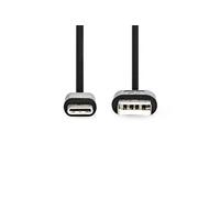 Nedis Adaptateur USB (M) vers USB‑C 24 broches (M) – USB 2.0 – 10 cm – Noir