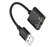 Adaptateur USB vers carte son externe USB 3,5 mm avec microphone haute sensibilité et temps réel