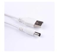 Adaptateur USB vers DC 5.5x2.5mm, prise d'alimentation 5.5/2.5mm, câble de Charge, fils 24awg, Angle noir et blanc, 3,2 pieds/1.0m(White-Straight)