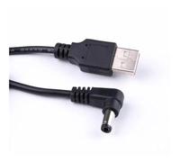 Adaptateur USB vers DC 5.5x2.5mm, prise d'alimentation 5.5/2.5mm, câble de Charge, fils 24awg, Angle noir et blanc, 3,2 pieds/1.0m(Black-Angled)