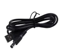Adaptateur USB vers DC 5.5x2.5mm, prise d'alimentation 5.5/2.5mm, câble de Charge, fils 24awg, Angle noir et blanc, 3,2 pieds/1.0m(Black-Straight)