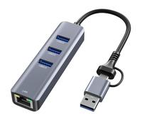 Adaptateur USB vers Ethernet, ABLEWE USB 3.0/USB C vers RJ45 Gigabit LAN (1000 Mbps), compatible avec MacBook/Pro/Air, iPhone 15/16 Pro/Max, iPad Pro, Surface Pro, Windows 11/10/8/7, MacOS