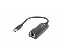 Lanberg NC-1000-01 Carte Réseau USB Noir, Hot-Swap, Câble 0.15m, Poids 38g