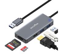 Adaptateur USB vers HDMI, hub USB 3.0 5 en 1 avec HDMI 1080p pour moniteur étendu, PC, ordinateur portable, ordinateur de bureau, 2 ports USB, lecteur de cartes SD et micro SD compatible Windows 7, 8