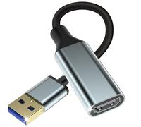 Adaptateur USB vers HDMI Type 3.0/2.0 vers HDMI Convertisseur de câble 1080P, sortie connecteur compatible avec Windows 11/10/8.1/8/7, Mac MacBook Pro, PC TV (nécessite d'installer un pilote) (USB