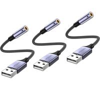 Adaptateur Usb Vers Jack 3,5 Mm, Carte Son Externe Usb A Vers Aux Stéréo Auxiliaire 3,5Mm Compatible Avec Casque,Pc,Linux (Remarque: Ne Convient Pas Aux Téléviseurs)[Z2347]