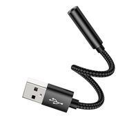 Adaptateur USB vers Jack Audio 3.5mm Câble Convertisseur pour Casque PC Voiture Microphone Casque Externe Port DAC TRS Stéréo Dongle Interface Haut-Parleur Ordinateur Plug Digital Portable Splitter