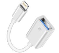 Adaptateur USB vers Lightning, Adaptateur iPhone USB Câble Adaptateur OTG USB 3.0 Pour iPhone 14 13 12 11 Pro Max/8/iPad Pro, Compatible avec U Disk, Mouse, MIDI Keyboard, Digital Camera, Card Reader