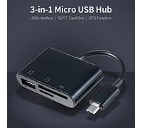 Adaptateur USB vers SD Noir Hub 3 en 1 pour Travailler et Jouer Facilement, Conception Portable pour Les Professionnels Mobiles