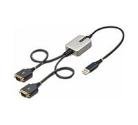 StarTech.com Câble adaptateur USB vers série 2 ports DB9 60 cm FTDI ESD niveau 4 (2P1FFC-USB-SERIAL)