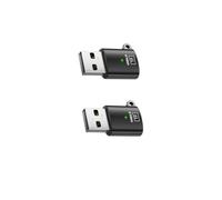 Adaptateur USB vers TF (Pack de 2) - Lecture OTG rapide, Transfert USB2.0, Design compact en alliage d'aluminium + PVC Le noir