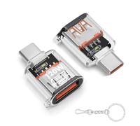Adaptateur USB vers USB C (2 Packs), Convertisseur USB Type C Mâle vers USB A 3.2 Femelle, Adaptateur Thunderbolt 3 vers USB Femelle OTG pour iPhone 16/15 Series, MacBook, Samsung(Transparente)