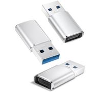 Adaptateur USB vers USB C 3 Pack,Type C Femelle USB A Mâle Convertir Chargeur pour iPhone 16 15 14 13 12 Pro Max,iPad Air 4 5 Mini 6 7,Samsung S24 S23 A55 A54,Z Fold Flip (Argent)