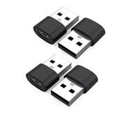 Adaptateur USB vers USB-C Pack de 4 ¿ Type-C femelle vers USB-A mâle, USB 2.0 charge et données, conversion PD et audio, couleurs multiples Le noir