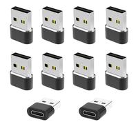 Adaptateur USB vers USB C pour iPhone 17 Pro Max 10 Pack,Type C Femelle USBA Mâle Convertisseur Chargeur pour Apple 16 15 14 13 11,iWatch 8 9 S11 SE,Air-Pods Pro 3 2,iPad 10 Air 4 5 Mini 6 7