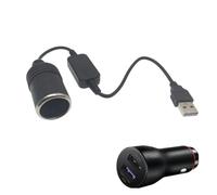 Adaptateur USB Voiture - Adaptateur léger - Câble de raccordement 12 V - Fiche de Conversion 5 V à 12 V - Convertisseur de Voiture - Prise légère - Adaptateur d'alimentation - Prise de Voiture
