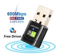 Adaptateur USB WIFI 6 900M,double antenne,carte réseau 600M AX900,double bande 2.4G 5G,pour PC,ordinateur portable,tablette,contrôleur - Type 600Mbps WiFi 5