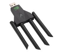Adaptateur USB WiFi double bande 1300 Mbps/S 4 antennes pour PC et ordinateur portable - Pas besoin de carte réseau sans fil de pilote
