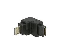 DeLock Adaptateur USB 2.0 Micro-B mâle vers Micro-B femelle 65668 coudé bas contacts plaqués or noir