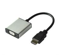 Adaptateur VALUE HDMI Mâle vers VGA (D-Sub) Femelle + Audio 3.5mm, Noir/Argent, Plug & Play, Réf: 12.99.3119