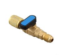 Adaptateur vanne boule laiton 1/4" chargement Adaptateur vanne | Laiton haute résistance, conception vanne boule, compatibilité R22 R410a, filetage 1/4" pour sae, usage professionnel