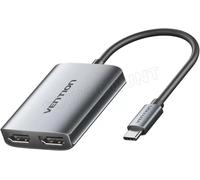 Adaptateur Vention USB-C mâle vers 2 x HDMI femelle 0.15m (Gris)