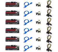 Adaptateur Ver009 Usb 3.0 Pci E, carte Sata 15 broches, à 6 broches, câble d'alimentation, Ver 009S Express 1X, 4X, 8X, 16X, extenseur, dernière nouveauté, 6 pièces,